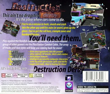 Destruction Derby (US) box cover back